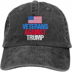 Baseball Caps Men's Sandwich Cap Veterans Against Trump Baseball Caps Mesh Hat for Women - Black - C618X7Q0I95 $26.73