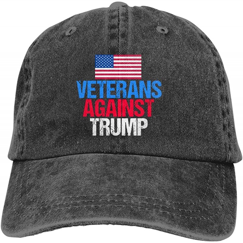Baseball Caps Men's Sandwich Cap Veterans Against Trump Baseball Caps Mesh Hat for Women - Black - C618X7Q0I95 $37.98
