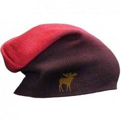 Skullies & Beanies Custom Slouchy Beanie Moose C Embroidery Acrylic Skull Cap Hats for Men & Women - Red - CC12ESMU3G3 $35.60