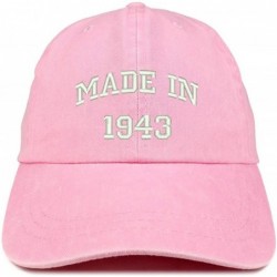 Baseball Caps Made in 1943 Text Embroidered 77th Birthday Washed Cap - Pink - CR18C7HT6Z2 $33.17