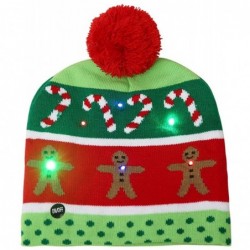 Skullies & Beanies LED Light-up Knitted Ugly Sweater Holiday Xmas Christmas Beanie - 3 Flashing Modes - Red Christmas Star - ...