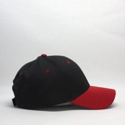 Baseball Caps Plain Pro Cool Mesh Low Profile Adjustable Baseball Cap - Red/Black - CV1802D0C8T $19.55