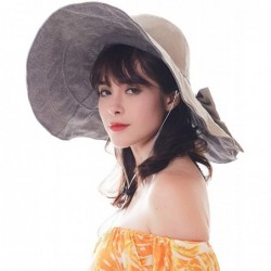 Sun Hats Womens Summer Foldable Floppy Wide Brim Beach Sun Hat with Detachable Bowknot UPF 50+ - Green - CY18NW43D35 $28.44