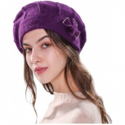 Berets Winter Beret Cap Womens Flower Knit Crochet Beanie Hat Winter Warm Cap - ❤️f - CM187C0NUE2 $24.56