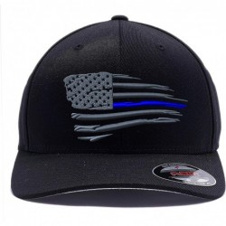 Baseball Caps American Waving Flag Flexfit Combed - Black - CI189YOKO28 $43.88