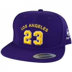 Baseball Caps Los Angeles Player LAbron 23 Snapback Cap Custom Embroidery Baseball Hat - Purple Gold White - CY18G7SHIDG $47.15