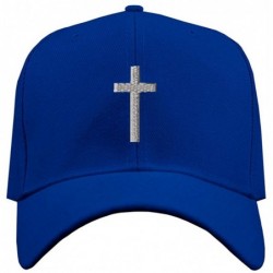 Baseball Caps Baseball Cap Cross Silver Embroidery Acrylic Dad Hats for Men & Women Strap - Royal Blue Design Only - CB185C39...