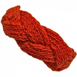 Cold Weather Headbands Soft Knit Braid Ear Covering Headband - Orange - C411GQUVL17 $25.96