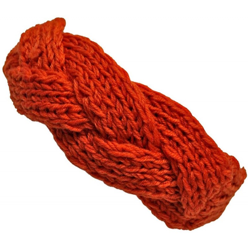 Cold Weather Headbands Soft Knit Braid Ear Covering Headband - Orange - C411GQUVL17 $16.58