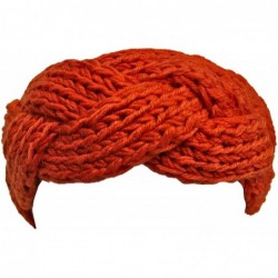 Cold Weather Headbands Soft Knit Braid Ear Covering Headband - Orange - C411GQUVL17 $16.58