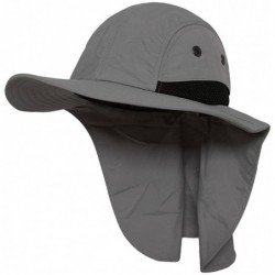 Sun Hats 4 Panel Large Bill Flap Sun Hat - Light Grey - CK11AKMEPY1 $17.49