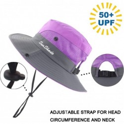 Sun Hats Women's Summer Mesh Wide Brim Sun UV Protection Hat with Ponytail Hole - Purple - C4194AS7XY5 $30.89