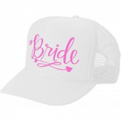 Baseball Caps Wedding Bridal Party Hat - Bride - Bachelorette Party - White-pink Print - CG1854O4W56 $31.23