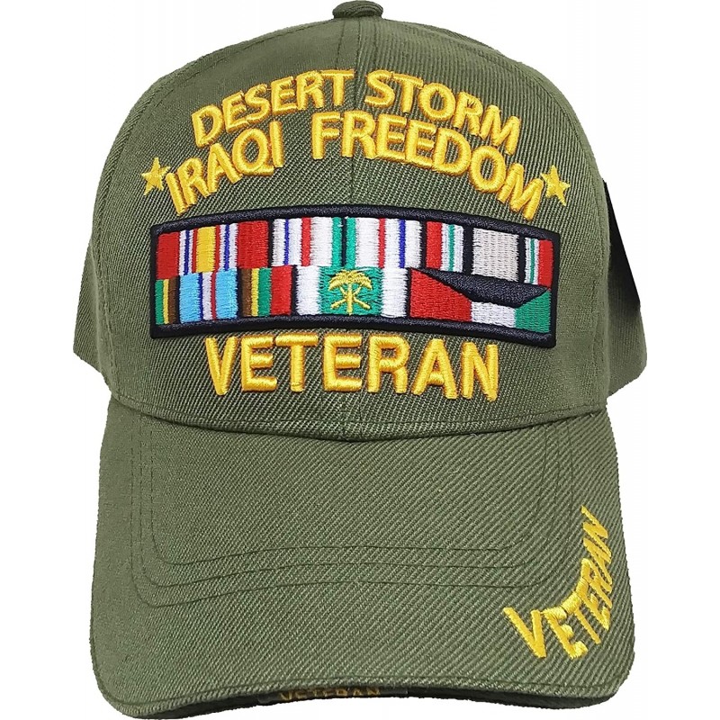 Baseball Caps Desert Storm Iraqi Freedom Veteran Sandwich Bill Mens Cap - Olive Green - C519992TXYT $32.21