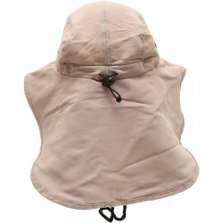 Sun Hats Outdoor Sun Protection Hunting Hiking Fishing Cap Wide Brim hat with Neck Flap - Khaki - CN18G7QR9N3 $31.78