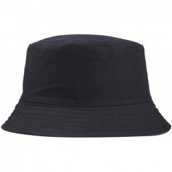 Bucket Hats Solid Color Fisherman Hat-Folding Sun Hat Outdoor Beach Travel Men Women Bucket Cap - Black - CY194O05K5D $18.64