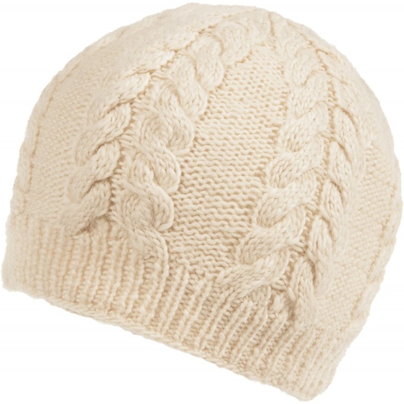 Skullies & Beanies Soft Wool Cable Beanie with Fleece - White - C611738LW5B $61.14