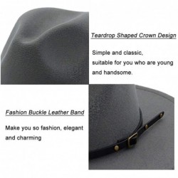 Fedoras Women Belt Buckle Fedora Hat - Grey - CO18204YZXW $28.96