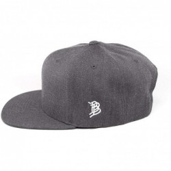 Baseball Caps USA 'Midnight Glory' Dark Leather Patch Classic Snapback Hat - One Size Fits All - Charcoal - CB18IOGIORC $52.75