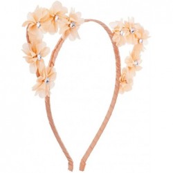 Headbands Girls Cat Ears Costume Floral Accessory Headband Adults - Peach Floral - C0184EM6HZU $14.46