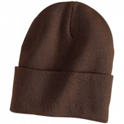 Skullies & Beanies Port & Company Men's Knit Cap - Brown - CF11459TUO1 $17.52