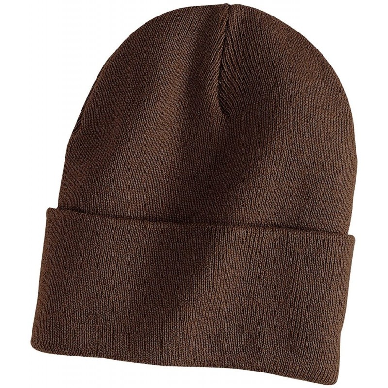 Skullies & Beanies Port & Company Men's Knit Cap - Brown - CF11459TUO1 $18.67