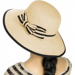 Sun Hats Women's Hampton Floppy Straw Hat - Khaki - CG129VRLHR9 $35.02
