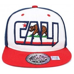 Baseball Caps Embroidered CALI Bear in CALI with California MAP Snapback Cap - Navy/White/Red - CA18M3TE386 $16.56