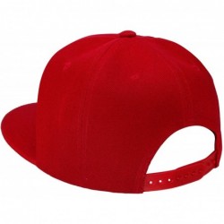 Baseball Caps Classic Snapback Hat Cap Hip Hop Style Flat Bill Blank Solid Color Adjustable Size - 2pcs Black & Red - CG18GNG...