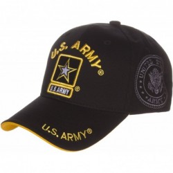 Baseball Caps US Army Official License Structured Front Side Back and Visor Embroidered Hat Cap - Gold Star Black - CW12GF9RI...