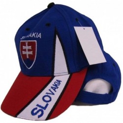 Skullies & Beanies Slovakia Blue and Red Baseball Hat Cap - C312N8XEK2M $21.34