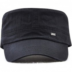 Newsboy Caps Men Beret Hat Cotton Buckle Adjustable Newsboy Hats Cabbie Gatsby Cap - Hat-t2-black - CA18EX6UAWE $24.61