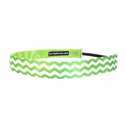 Headbands Women's Chevron Lime One Size Fits Most Double - Double Gree/White Satin - CQ11K9XCPNF $28.15