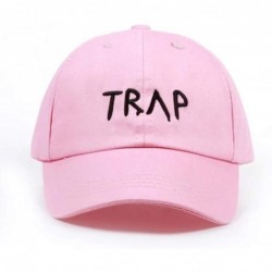 Baseball Caps Trap Dad Hat Baseball Cap Cotton Hat Embroidered Cap Plain Cap with Adjustable - Pink - C318CGE86E6 $15.75