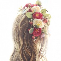 Headbands Flower Gilr and Bridal Headband Flower Wreath Headband Floral Crown Garland Halo for Wedding - CG12N3Z2V2J $34.09