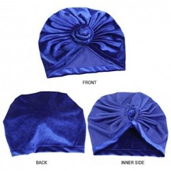 Skullies & Beanies Women Turban African Knot Pattern Headwrap Chemo Beanie Pre-Tied Bonnet Cap Headwear Hair Loss Hat - Royal...