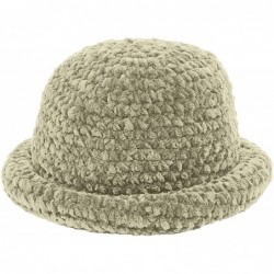 Sun Hats Roll-Brim Chenille Hat - Camel - CI113WI7H5F $30.34