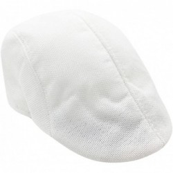 Skullies & Beanies Men Summer Visor Hat Mesh Running Sport Casual Breathable Beret Flat Cap Hunting Hat - White - CU18EXQRWY8...
