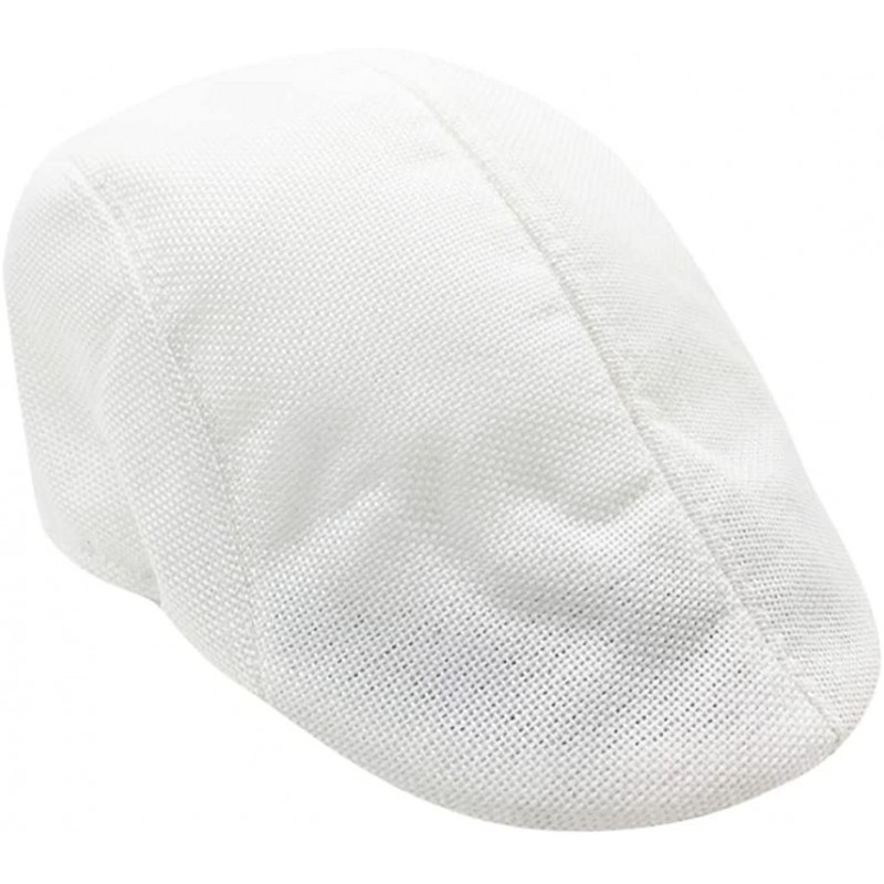 Skullies & Beanies Men Summer Visor Hat Mesh Running Sport Casual Breathable Beret Flat Cap Hunting Hat - White - CU18EXQRWY8...
