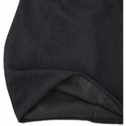 Skullies & Beanies Unisex Heather Tweed/Solid Fleece Lined Slouchy Long Beanie Warm Hat - Solid Black - C812LWW3X19 $14.83