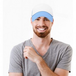 Baseball Caps Two Tone Trucker Hat Summer Mesh Cap with Adjustable Snapback Strap - Light Blue - CK119N21PA1 $19.38