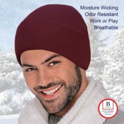 Skullies & Beanies Merino Wool Beanie Hat -Soft Winter and Activewear Watch Cap - Burgundy - C7188AGA43A $29.41