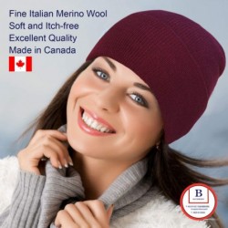 Skullies & Beanies Merino Wool Beanie Hat -Soft Winter and Activewear Watch Cap - Burgundy - C7188AGA43A $29.41