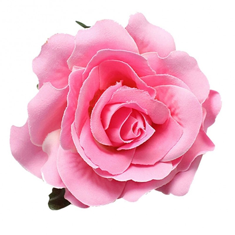Headbands Women Sweet Big Rose Blossom Flower Wedding Bridal Hair Clip Hairpin Brooch Pin - Pink - C2187EZAH68 $11.16