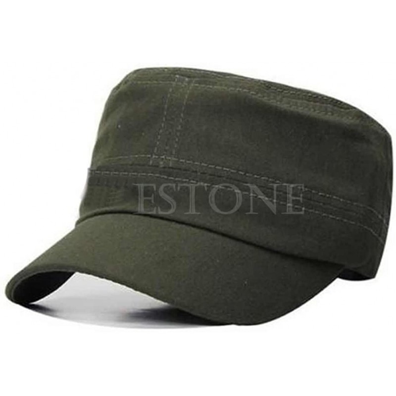 Baseball Caps New Adjustable Cadet Style Cotton Cap Hat Classic Plain Vintage Army Military - Army Green - CO11W65C69H $23.25