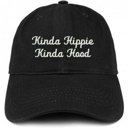 Baseball Caps Kinda Hippie Kinda Hood Embroidered Brushed Cotton Cap - Black - CN188TKUCME $39.75