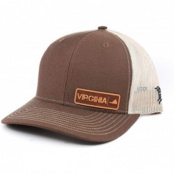 Baseball Caps Virginia Native' Leather Patch Hat Curved Trucker- OSFA/Brown/Tan - CS18LQQUE5D $49.15