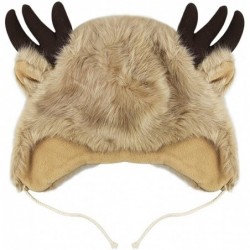 Bomber Hats Men Faux Fur Trapper Hat Winter Warm Ushanka Russian Trooper Hat Hunting Hat - Headwear Brown - C318AMSIWLG $27.42