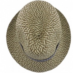 Fedoras Fedora Straw Hat for Mens Women Sun Beach Derby Panama Summer Hats w Brim Black to White - Tan Black Belt - CV184XMKD...