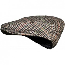 Newsboy Caps Street Easy Herringbone Driving Cap with Quilted Lining - Brown Check - C71875I7E8O $24.93